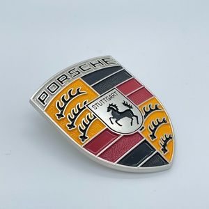 PORSCHE refinished custom color hood crest German flag Black Red Yellow